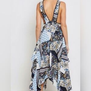 Topshop Blue and White Backless Dress